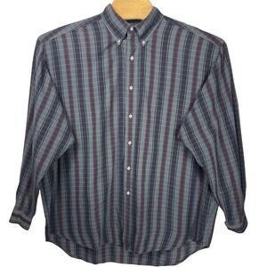 Ralph Lauren‎ Blaire Button Down Burgundy/Navy Men's Size XL Shirt Work Casual